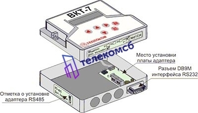 Встроенный интерфейс RS-485 к ВКТ-7