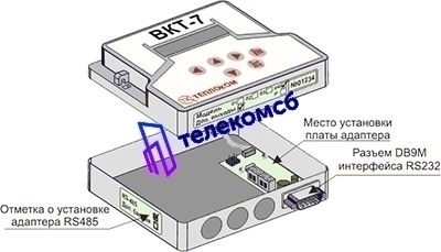 Встроенный интерфейс RS-485 к ВКТ-7