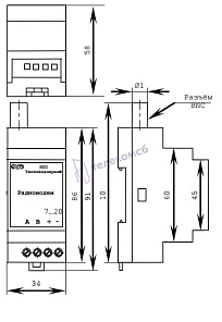 Радиомодем Пульсар координатор RS485/RF