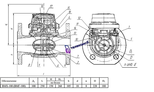 ВМХ Ду100. Турбинный счетчик холодной воды