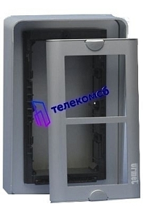 1145/312 Однорядная накладная монтажная коробка на 2 модуля