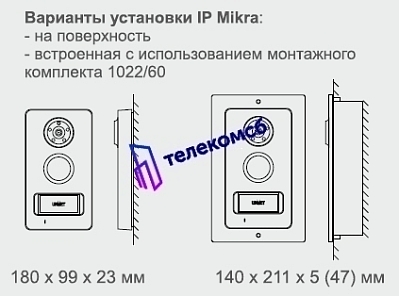 1039/22/VBU Вызывная панель MIKRA для системы 1039 IperVoice (цвет чёрный)