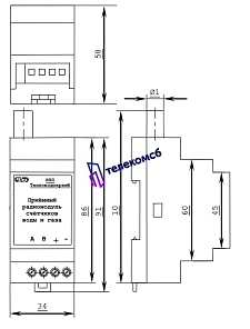Приемный модуль счетчика воды и газа "Пульсар"