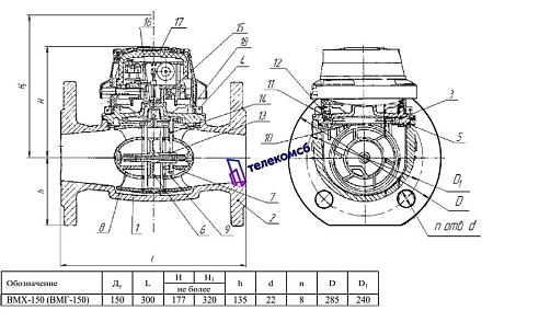 ВМХ Ду150. Турбинный счетчик холодной воды